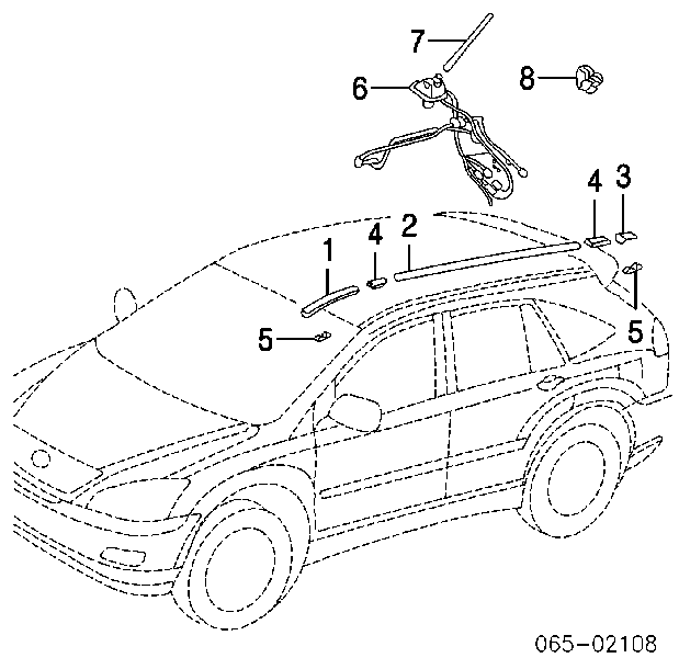 7556152020 Toyota clip, tubuladura de sujeción, alféizar de la puerta