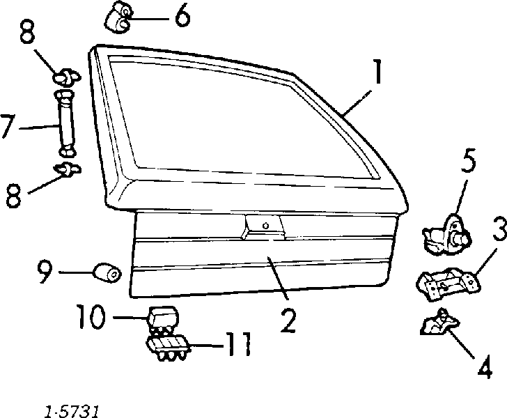  Cerradura de puerta de maletero para Opel Vectra 88, 89