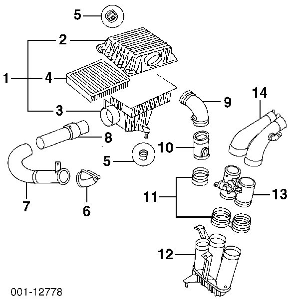 90512851 Opel filtro de aire