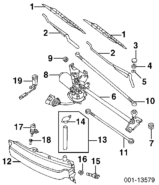 1450184 Opel bomba de limpiaparabrisas delantera