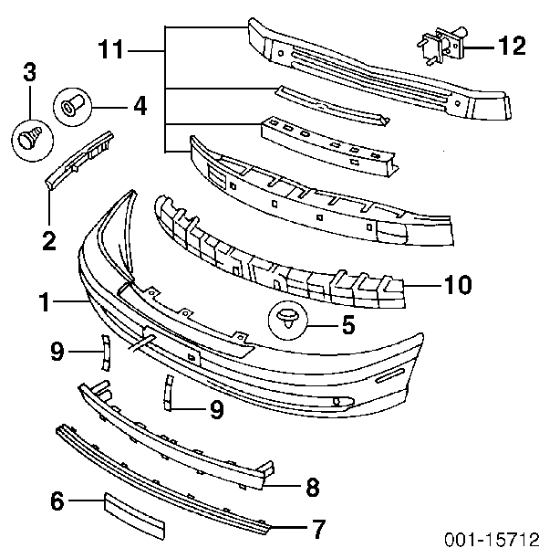  Clips de fijación de parachoques delantero para Opel Signum 