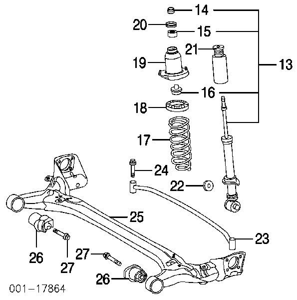 88972113 General Motors amortiguador trasero