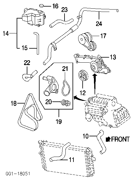 12570247 General Motors caja del termostato