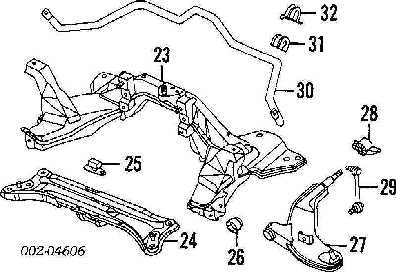 F32Z3079B Ford barra oscilante, suspensión de ruedas delantera, inferior izquierda