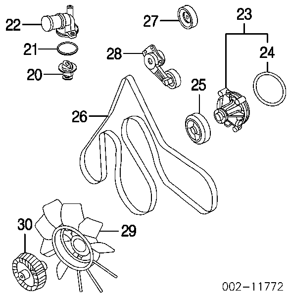 2C3Z8620DA Ford correa trapezoidal