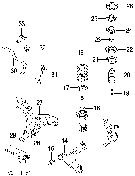 YL8Z5K483AA Ford soporte de barra estabilizadora delantera