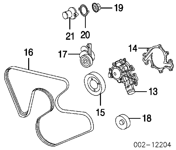 XF2Z8620CB Ford correa trapezoidal