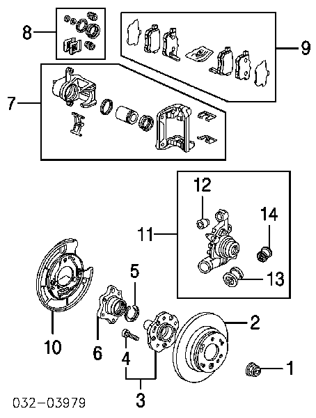 43022SCVA00 Honda pastillas de freno traseras