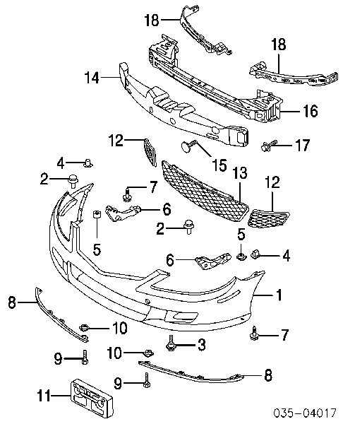  Soporte de parachoques delantero exterior derecho para Mazda 6 GG