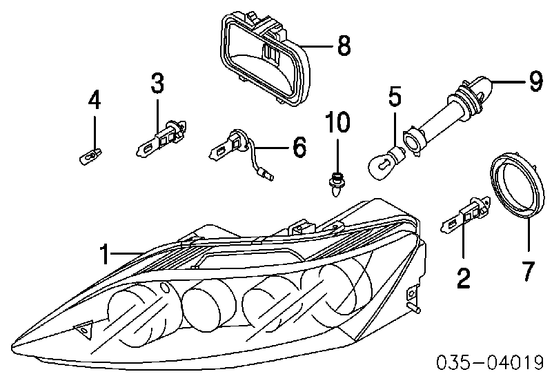  Cubierta Del Faro para Mazda 6 GG