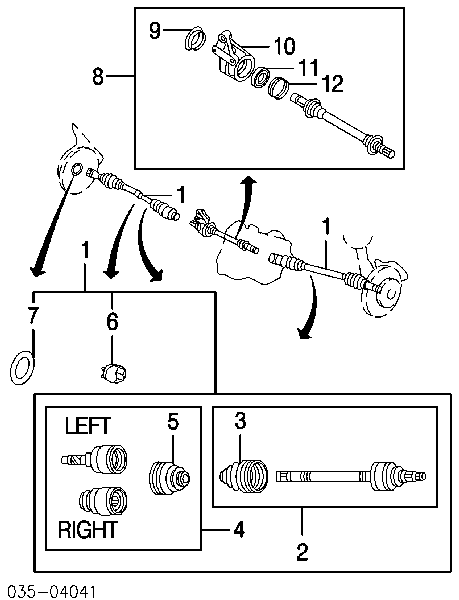 GD422550XA Mazda árbol de transmisión delantero derecho