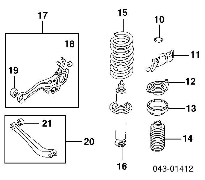 20254AE02A Subaru silentblock de brazo de suspensión trasero superior