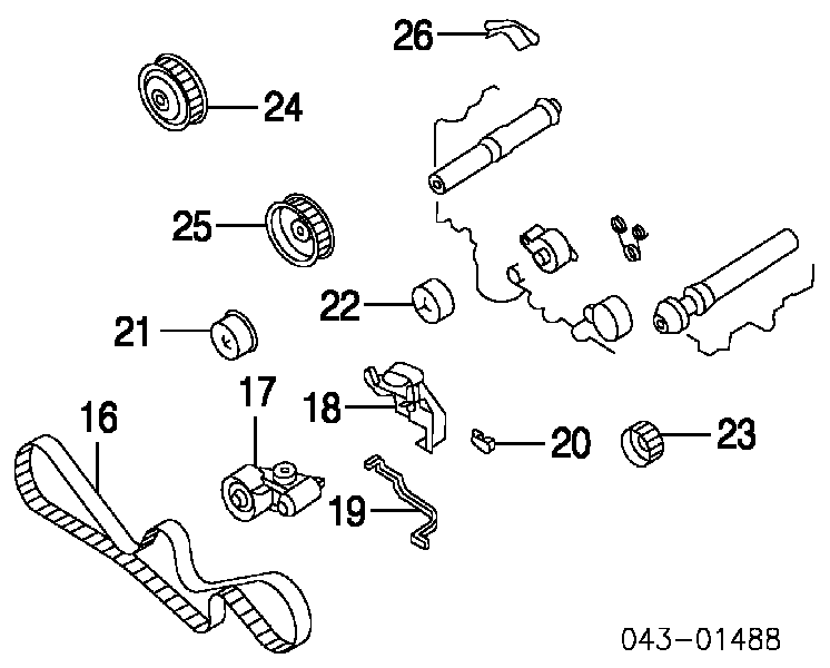 13073AA080 Subaru rodillo intermedio de correa dentada