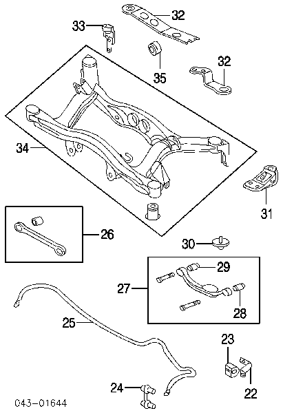 20254AE020 Subaru silentblock de brazo de suspensión trasero superior