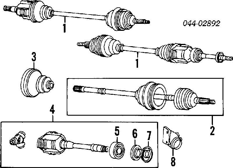 4341032061 Toyota árbol de transmisión trasero derecho