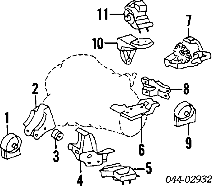  Soporte de motor derecho para Toyota Camry V2