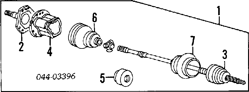 0443812010 Toyota fuelle, árbol de transmisión delantero interior