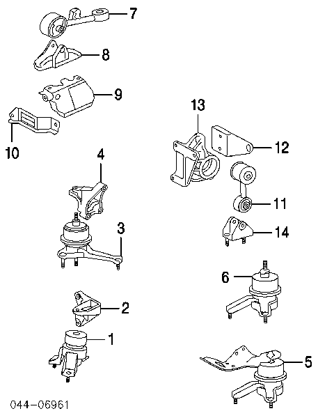 123620H010 Toyota soporte de motor derecho