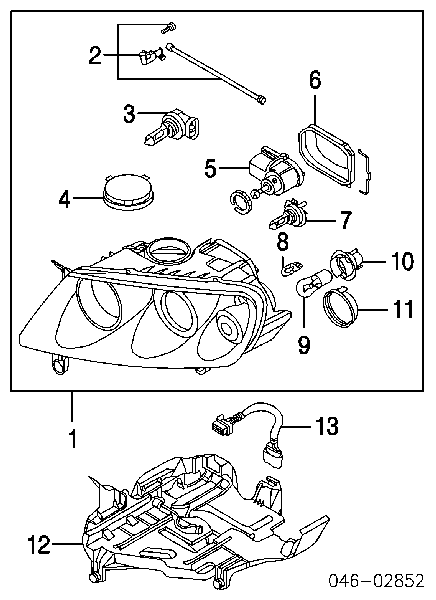 7L6941614B VAG soporte, faro principal delantero derecho