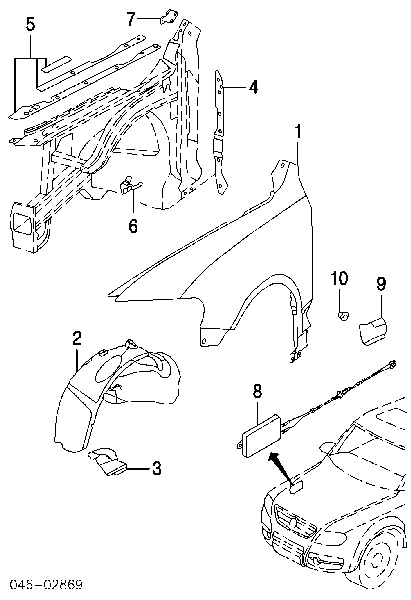 7L6821101G VAG guardabarros delantero izquierdo