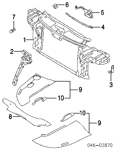 7L0805594K VAG soporte de radiador completo