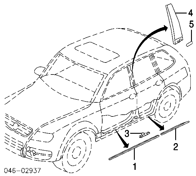 7L0853547A VAG clip, tubuladura de sujeción, alféizar de la puerta