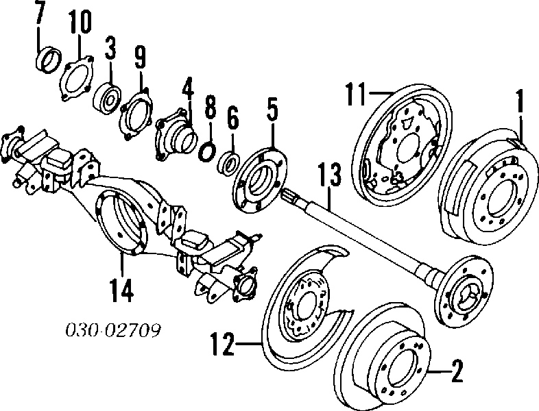 Pinza de freno trasero derecho 4400132G00 Nissan