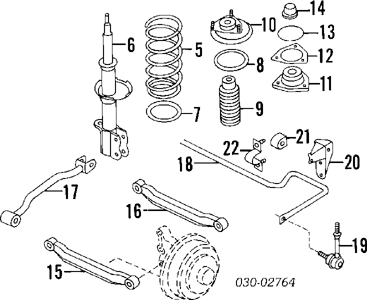 5530258C25 Nissan amortiguador trasero derecho