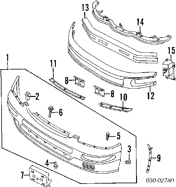 6682401G00 Nissan clips de fijación de parachoques delantero