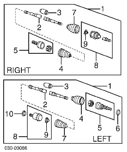 3974164Y25 Nissan fuelle, árbol de transmisión delantero interior