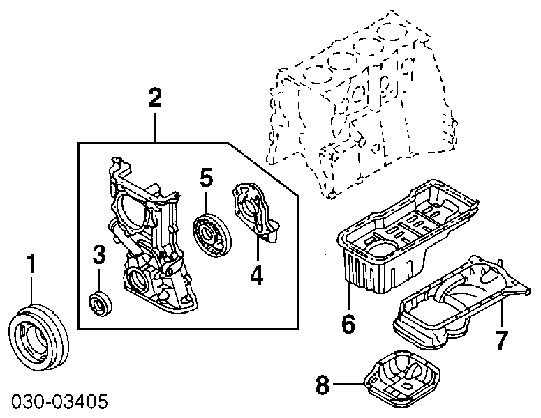 1351053J11 Nissan anillo retén, cigüeñal frontal