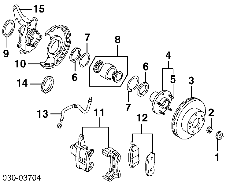 4621032U10 Nissan latiguillo de freno delantero