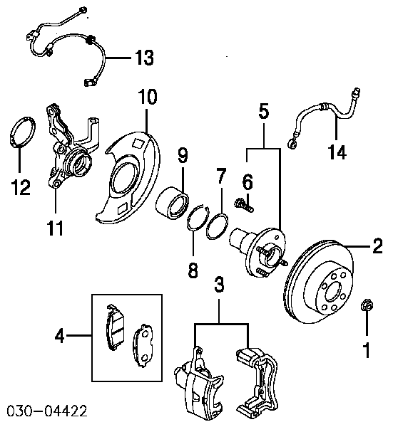 402064Z810 Nissan freno de disco delantero