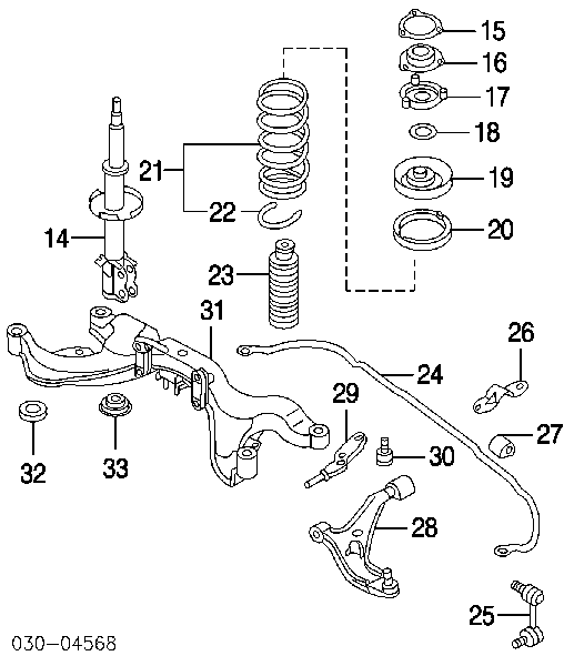 543022Y989 Nissan amortiguador delantero derecho