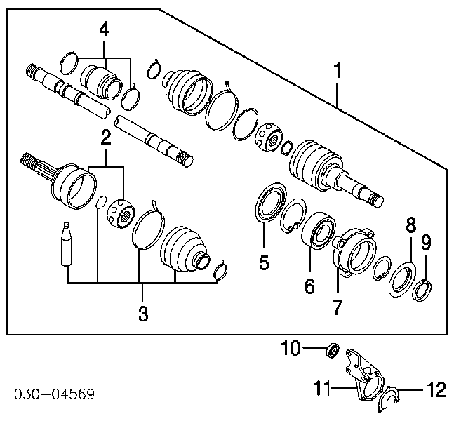 397745Y700 Nissan cojinete, palier, eje delantero