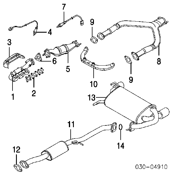 2069253F00 Nissan junta de tubo de escape silenciador