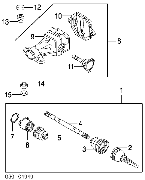 3974103P88 Nissan fuelle, árbol de transmisión delantero interior