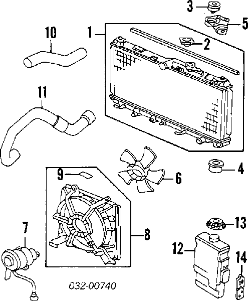 T27301 Gros tubería de radiador arriba