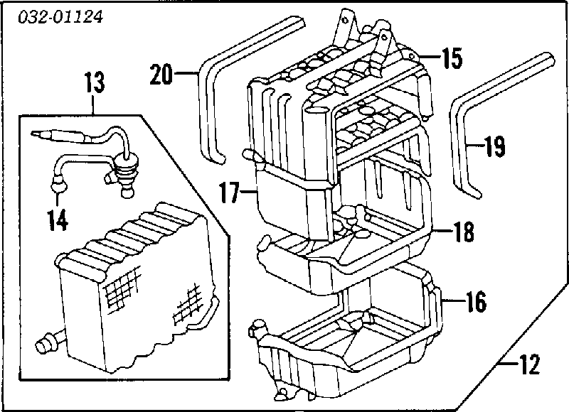  Evaporador, aire acondicionado para Honda Accord 4 