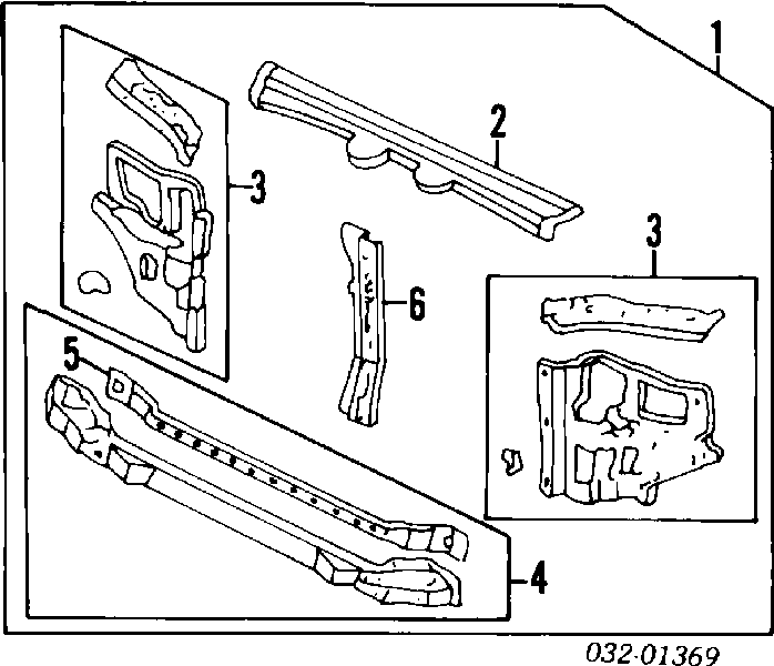  Soporte de radiador inferior (panel de montaje para foco) para Honda Accord 4 