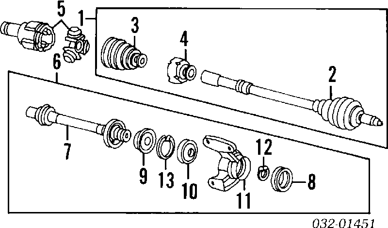 44017SM4A00 Honda fuelle, árbol de transmisión delantero interior