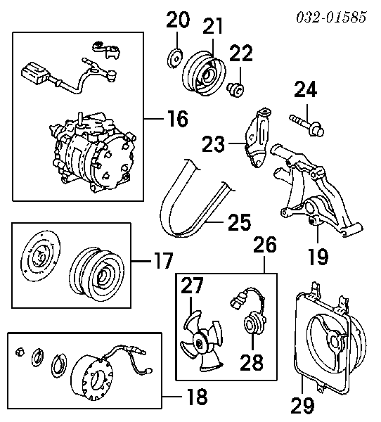  Rodete ventilador, aire acondicionado para Honda Civic 6 