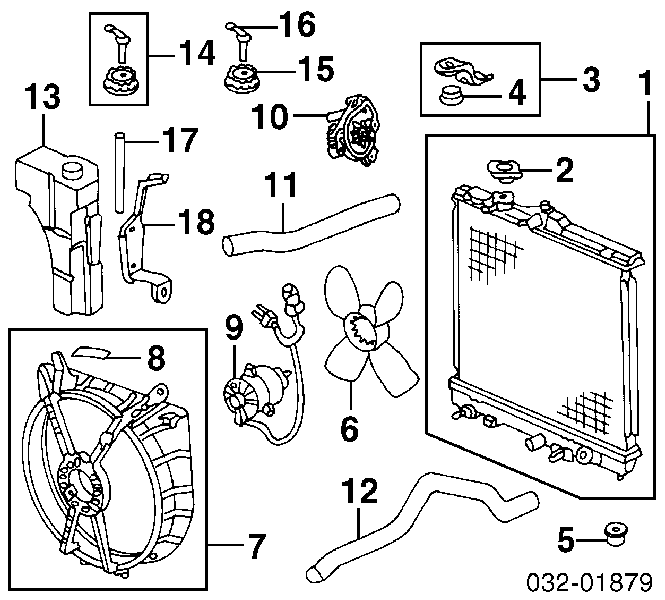 19010P1ZA52 Honda radiador refrigeración del motor