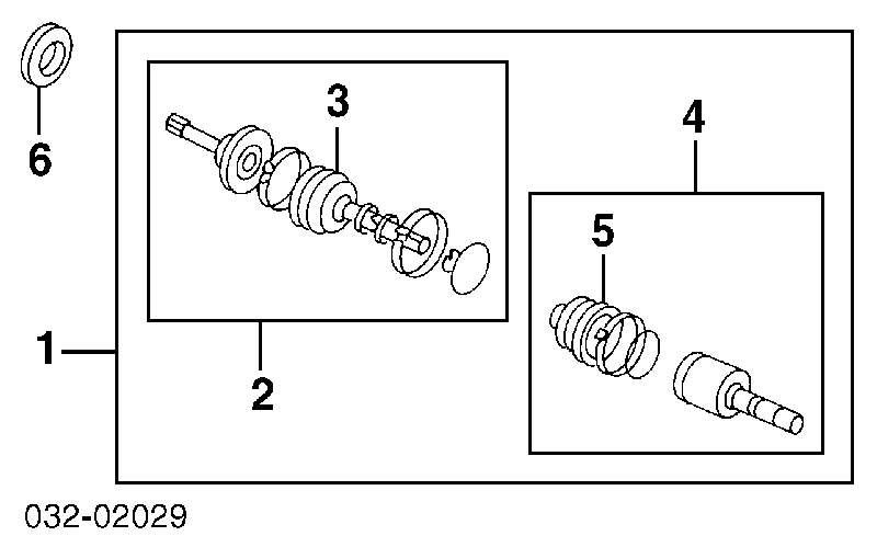 Fuelle, árbol de transmisión, Eje delantero interior 94313080 Opel