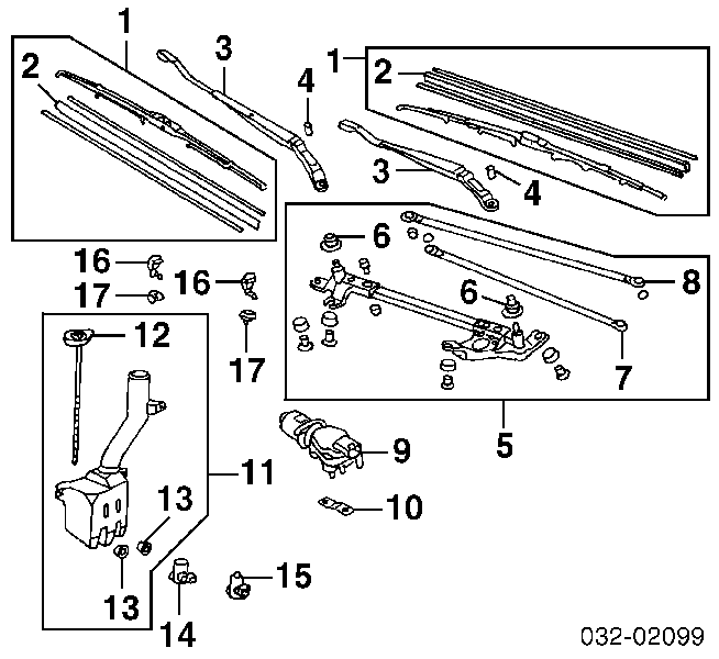  Motor del limpiaparabrisas del parabrisas para Honda Civic 6 