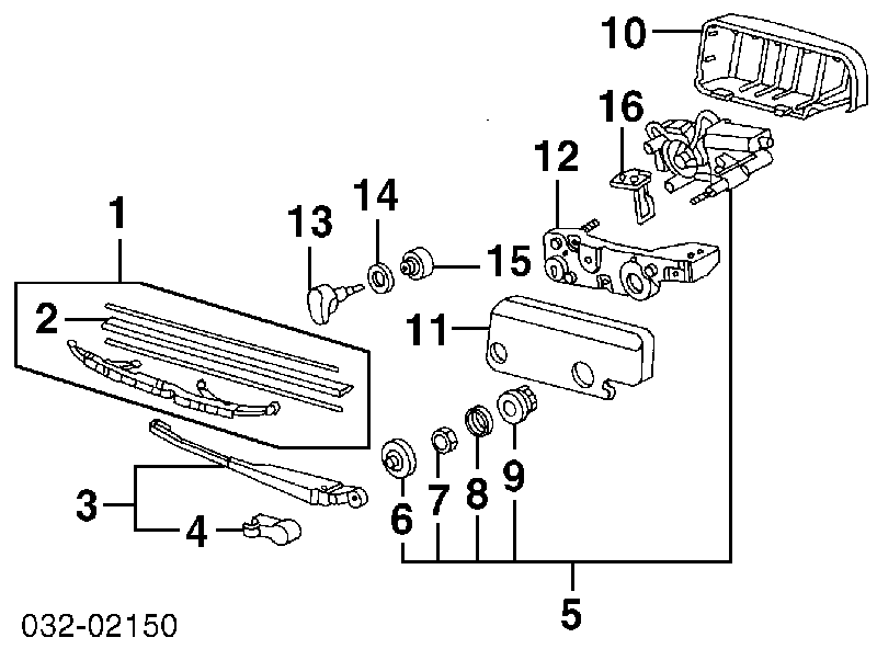 76720S10A02 Honda brazo del limpiaparabrisas, lavado de parabrisas, luna trasera