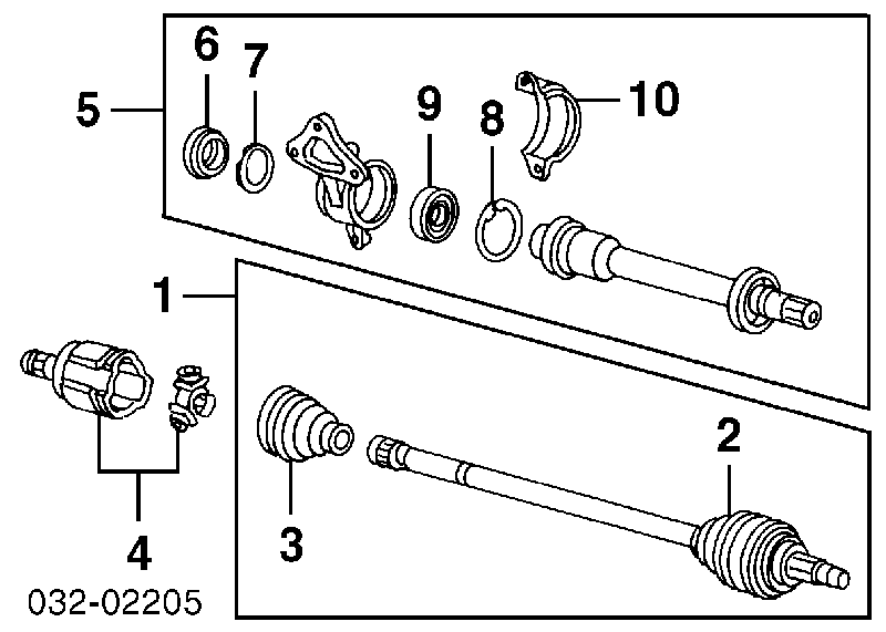 44017S87A51 Honda fuelle, árbol de transmisión delantero interior