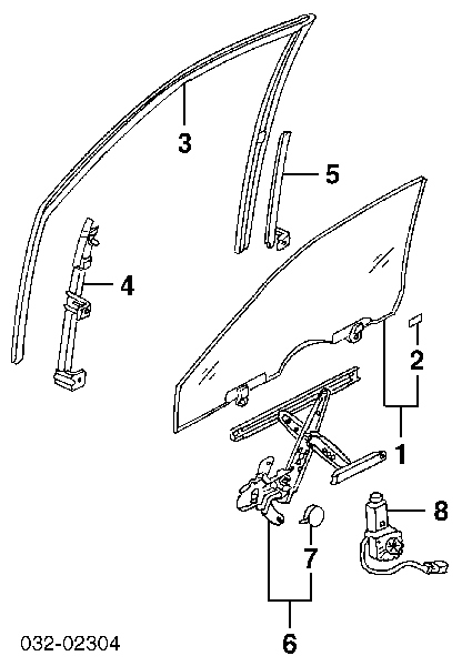  Mecanismo de elevalunas, puerta delantera derecha para Honda Accord 6 