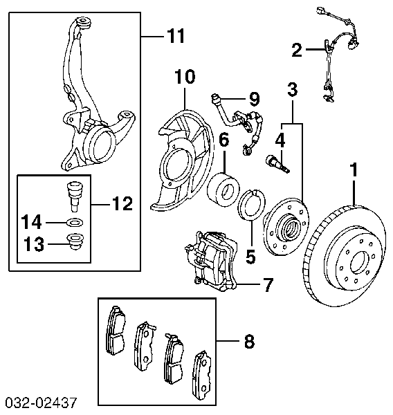 45022SR8A01 Honda pastillas de freno delanteras