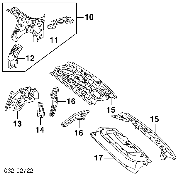  Guardabarros interior, aleta trasera, izquierdo para Honda Civic 6 